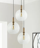 CLA PATERA: Interior Glass with Extended Bronze Highlight Pendant Lights