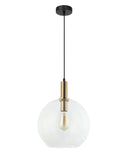 CLA PATERA: Interior Glass with Extended Bronze Highlight Pendant Lights