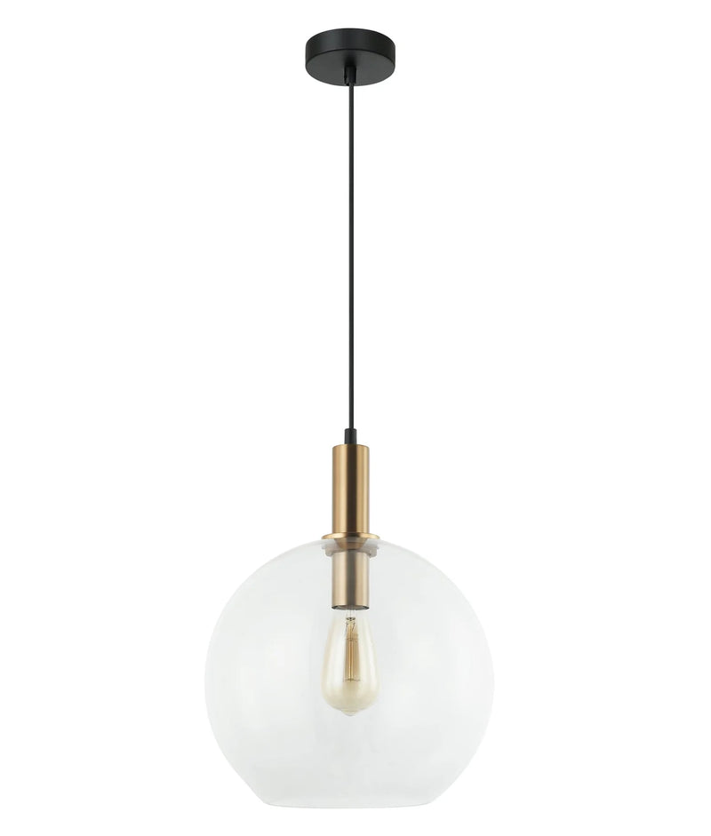 CLA PATERA: Interior Glass with Extended Bronze Highlight Pendant Lights