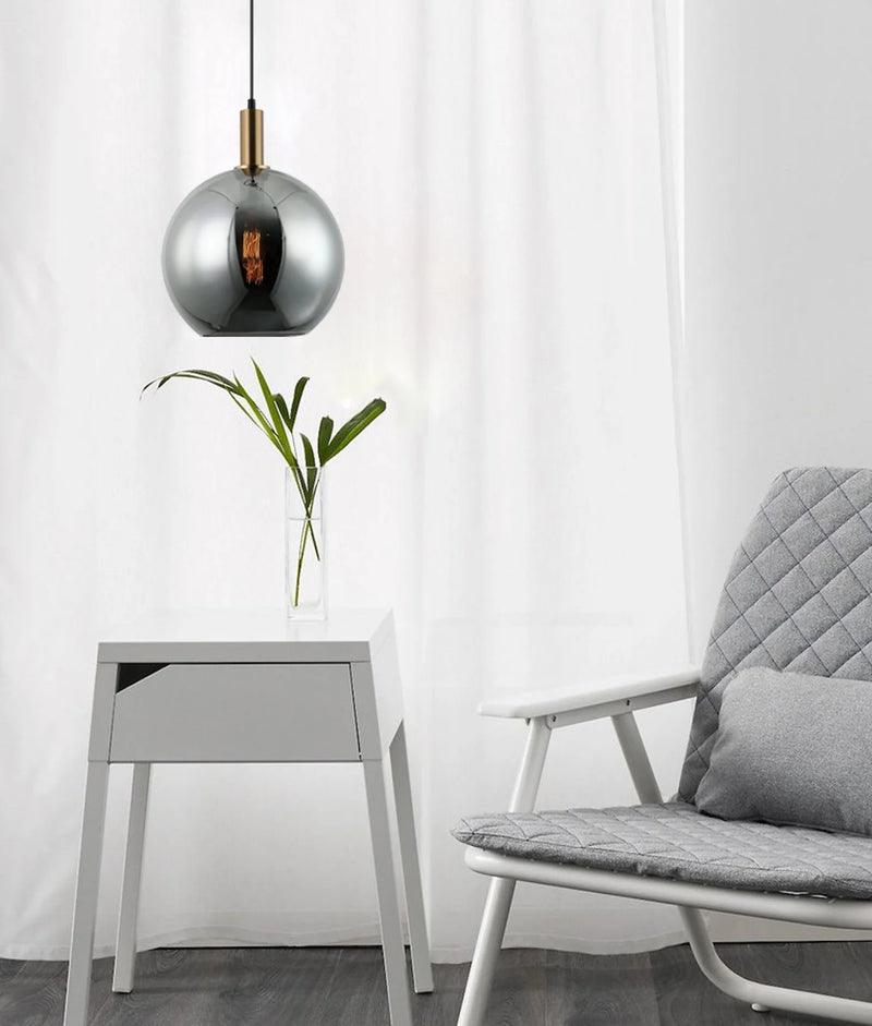 CLA PATERA: Interior Glass with Extended Bronze Highlight Pendant Lights