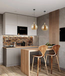 CLA PATERA: Interior Glass with Extended Bronze Highlight Pendant Lights