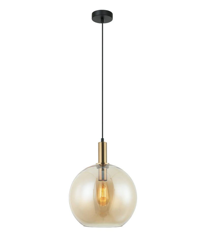 CLA PATERA: Interior Glass with Extended Bronze Highlight Pendant Lights