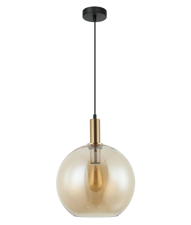 CLA PATERA: Interior Glass with Extended Bronze Highlight Pendant Lights