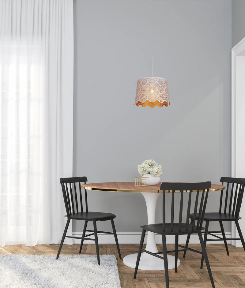 CLA PENSHADE: Interior Slanted with Flower Pattern Laser Cut Pendant Lights