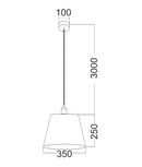 CLA PENSHADE: Interior Slanted with Maple Leaf Pattern Laser Cut Pendant Lights