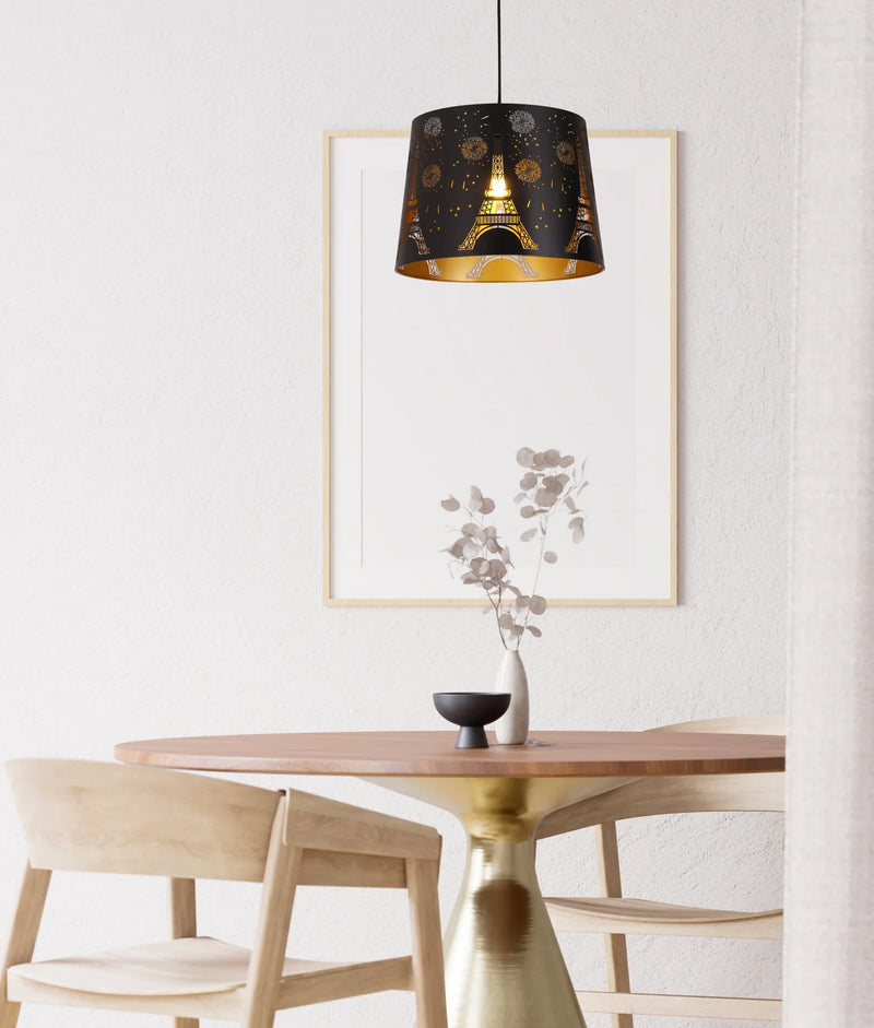 CLA PENSHADE: Interior Slanted with Eiffel Tower Pattern Laser Cut Pendant Lights