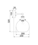 CLA PESINI: Interior Swing Arm Glass with Antique Brass/ Chrome Highlight Wall Lights