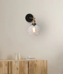 CLA PESINI: Interior Swing Arm Glass with Antique Brass/ Chrome Highlight Wall Lights