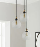 CLA PESINI: Interior Wine Glass with Antique Brass/ Chrome Highlight Pendant Lights