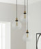 CLA PESINI: Interior Wine Glass with Antique Brass/ Chrome Highlight Pendant Lights
