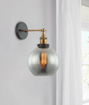 CLA PESINI: Interior Swing Arm Glass with Antique Brass/ Chrome Highlight Wall Lights