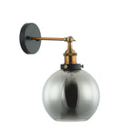 CLA PESINI: Interior Swing Arm Glass with Antique Brass/ Chrome Highlight Wall Lights