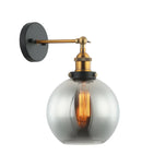 CLA PESINI: Interior Swing Arm Glass with Antique Brass/ Chrome Highlight Wall Lights