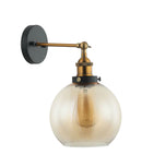 CLA PESINI: Interior Swing Arm Glass with Antique Brass/ Chrome Highlight Wall Lights