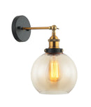CLA PESINI: Interior Swing Arm Glass with Antique Brass/ Chrome Highlight Wall Lights