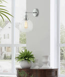 CLA PESINI: Interior Swing Arm Glass with Antique Brass/ Chrome Highlight Wall Lights