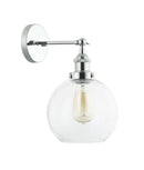 CLA PESINI: Interior Swing Arm Glass with Antique Brass/ Chrome Highlight Wall Lights