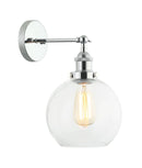 CLA PESINI: Interior Swing Arm Glass with Antique Brass/ Chrome Highlight Wall Lights
