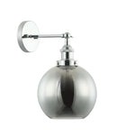 CLA PESINI: Interior Swing Arm Glass with Antique Brass/ Chrome Highlight Wall Lights