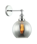 CLA PESINI: Interior Swing Arm Glass with Antique Brass/ Chrome Highlight Wall Lights