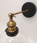 CLA PESINI: Interior Swing Arm Glass with Antique Brass/ Chrome Highlight Wall Lights