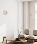 CLA POI: Interior Round Travertine Base with Beige Finish & Round Opal Diffuser Wall Light