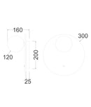 CLA POI: Interior Round Travertine Base with Beige Finish & Round Opal Diffuser Wall Light