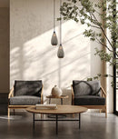 CLA RICTUS: Bohemian Glass with Quadrilateral Segments Tear Drop Shape Pendant Lights