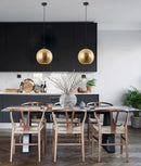 CLA ROCHE: Interior Wine Glass Shape Matte Gold / Chrome Glass Pendant Lights