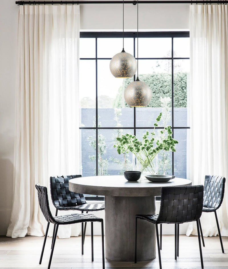CLA ROCHE: Interior Wine Glass Shape Matte Gold / Chrome Glass Pendant Lights