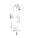 CLA ROME: City Series LED Interior Satin Chrome Tubular Up/Down Wall Light