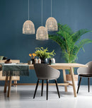 CLA ROTA: Bohemian Interior Natural Rattan Ellipse Pendant Light