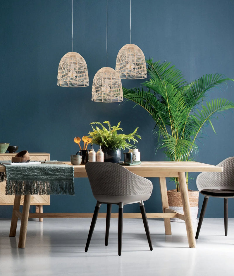 CLA ROTA: Bohemian Interior Natural Rattan Ellipse Pendant Light