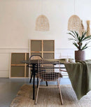 CLA ROTA: Bohemian Interior Natural Rattan Ellipse Pendant Light
