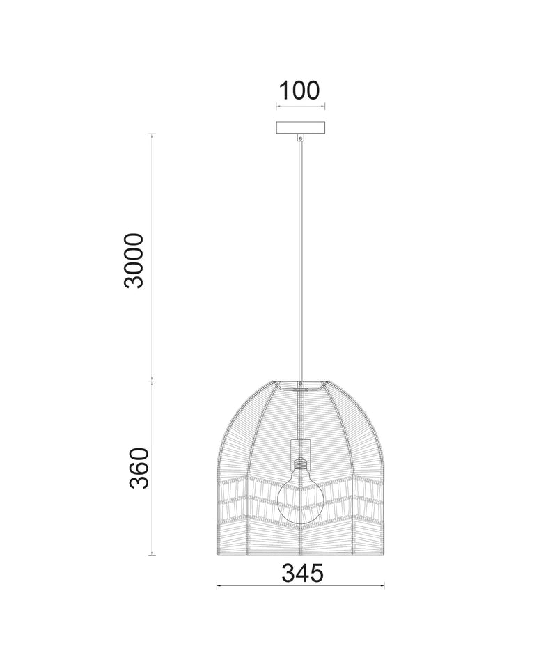 CLA ROTA: Bohemian Interior Natural Rattan Ellipse Pendant Light