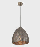 CLA SARI: Bohemian Interior Embossed Ellipse Aged Brass Steel Ombre Pendant Light