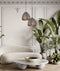 CLA SARI: Bohemian Interior Embossed Ellipse Aged Brass Steel Ombre Pendant Light