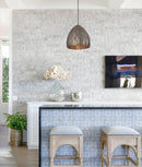 CLA SARI: Bohemian Interior Embossed Ellipse Aged Brass Steel Ombre Pendant Light