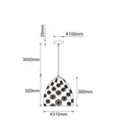CLA SARI: Bohemian Interior Embossed Ellipse Chrome Steel Pendant Light