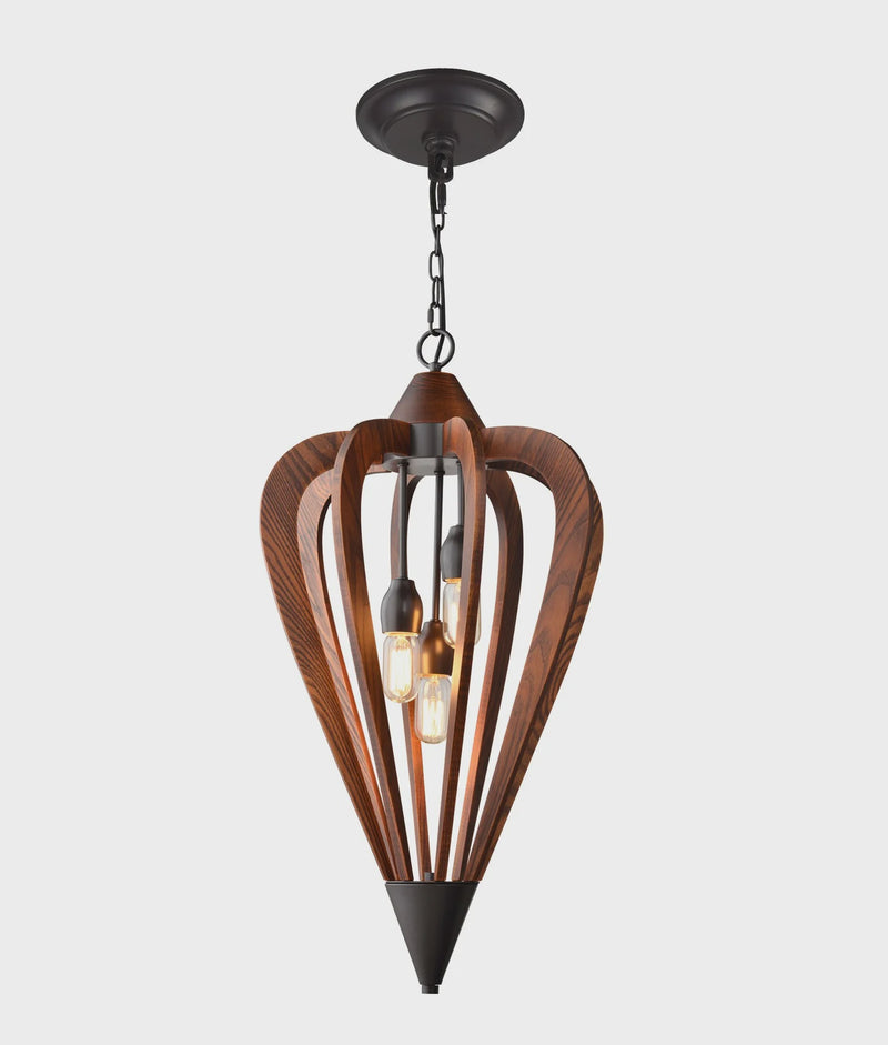 CLA SENORITA: Rustic Medium Tuscan Coffee Cherry / Winter Moss Wood Pendant Lights