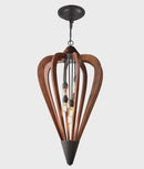 CLA SENORITA: Rustic Large Tuscan Coffee Cherry /Winter Moss Wood Pendant Lights