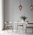 CLA SENORITA: Rustic Small Tuscan Coffee Cherry / Winter Moss Wood Pendant Light