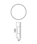 CLA SHADOWTRI: Exterior LED Tri-CCT Round Backlit Wall Lights IP65 & IK08 (Diam: 180mm)