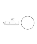 CLA SHADOWTRI: Exterior LED Tri-CCT Round Backlit Wall Lights IP65 & IK08 (Diam: 250mm)