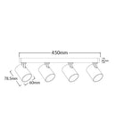 CLA SPOT: Interior GU10 4XLights Adjustable Bar Base Surface Mounted Spot Lights