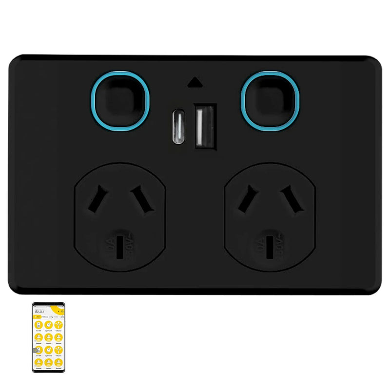 Mercator Ikuü Smart Zigbee Touch Control Double Power Point With USB A+C (SPPUSB02GC-ZB)