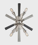 CLA SPUTNIK: Polished Nickel Dark-Light Grey Wood Wall Light