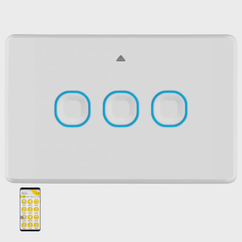 Mercator Ikuü Smart Zigbee Triple Gang Light Switch with Neutral (SSW03GN-ZB)