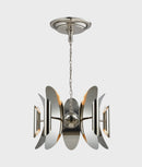CLA STRATO: Abstract Polished Nickel Hardware with Stainless Steel Pendant Light