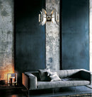 CLA STRATO: Abstract Polished Nickel Hardware with Stainless Steel Pendant Light